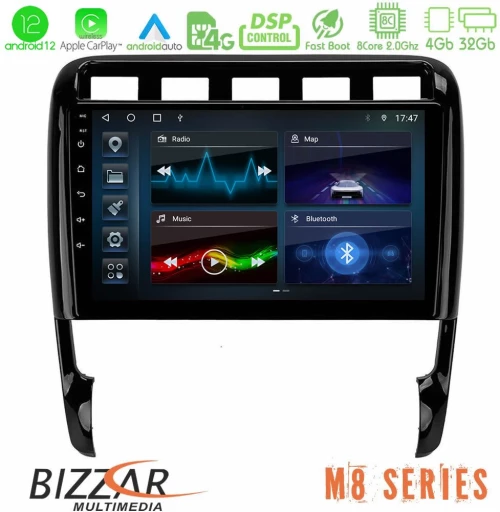 Bizzar m8 Series Porsche Cayenne 2003-2010 8core Android12 4+32gb Navigation Multimedia Tablet 9" u-m8-Pc0956