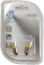 T4W 12V 1W BA9s (ΜΙΝΙΟΝ) LED 1xHP ΚΙΤΡΙΝΗ BLISTER  M-TECH -2ΤΕΜ.