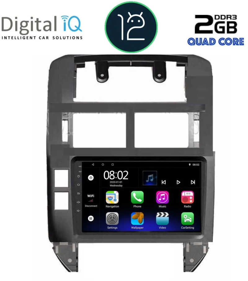 DIGITAL IQ RTB 2755_GPS (9inc) MULTIMEDIA TABLET OEM VW POLO mod. 2002-2009