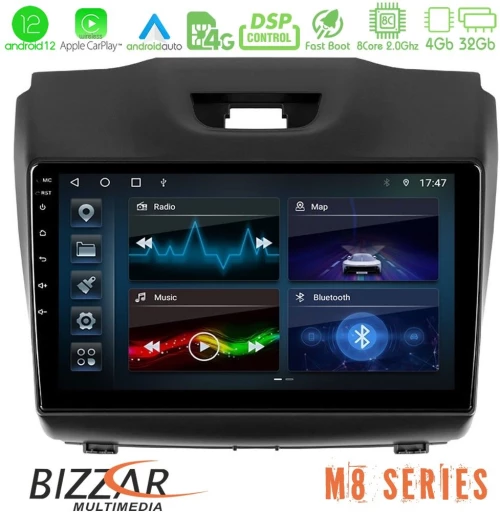 Bizzar m8 Series Isuzu d-max 2012-2019 8core Android13 4+32gb Navigation Multimedia Tablet 9 u-m8-Iz588