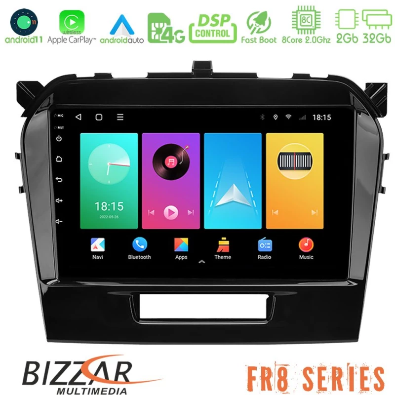 Bizzar fr8 Series Suzuki Vitara 2015-2021 8core Android13 2+32gb Navigation Multimedia Tablet 9 u-fr8-Sz0162