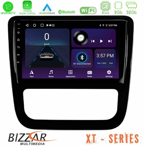 Bizzar xt Series vw Scirocco 2008-2014 4core Android12 2+32gb Navigation Multimedia Tablet 9 (Μαύρο Γυαλιστερό) u-xt-Vw0057bl