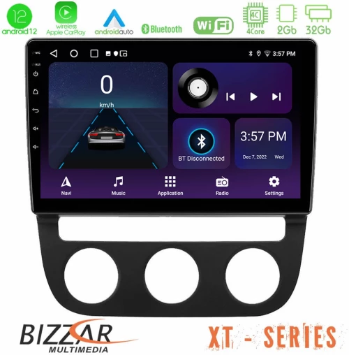 Bizzar xt Series vw Jetta 4core Android12 2+32gb Navigation Multimedia Tablet 10 u-xt-Vw0394