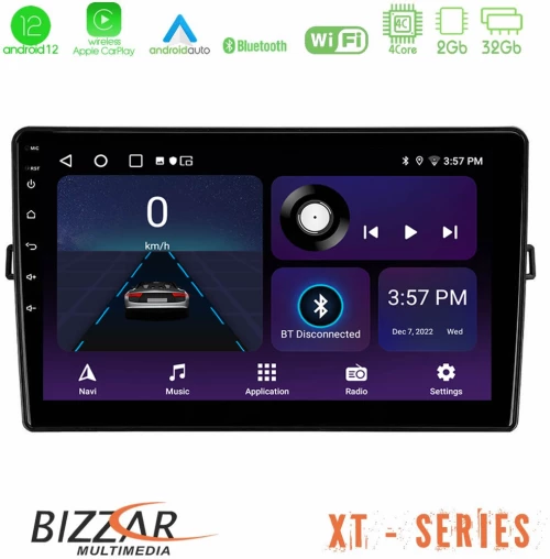 Bizzar xt Series Toyota Auris 4core Android12 2+32gb Navigation Multimedia Tablet 10 u-xt-Ty472