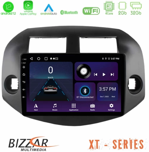 Bizzar xt Series Toyota Rav4 2006-2012 4core Android12 2+32gb Navigation Multimedia Tablet 10 u-xt-Ty0165