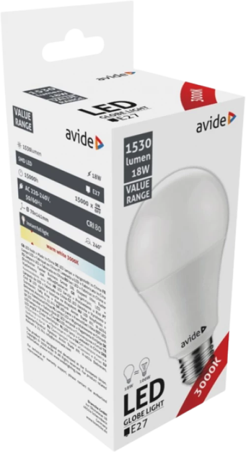 jager ΛΑΜΠΑ LED AVIDE 18W Ε27 3000Κ (AV-921105)