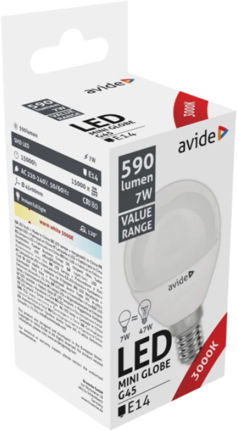 jager ΛΑΜΠΑ LED AVIDE 7W Ε14 3000Κ MINI GLOBE (AV-921167)