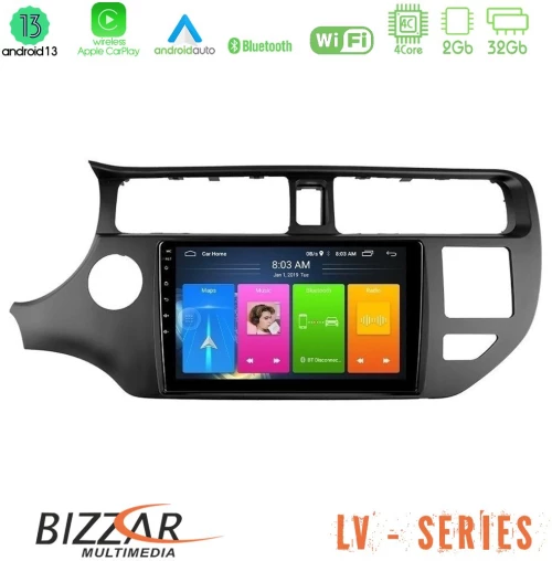 Bizzar lv Series kia rio 2011-2015 4core Android 13 2+32gb Navigation Multimedia Tablet 9 u-lv-Ki0552