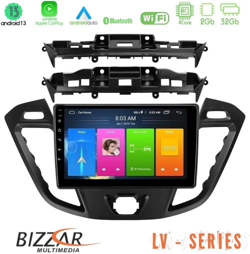 Bizzar lv Series Ford Transit Custom/tourneo Custom 4core Android 13 2+32gb Navigation Multimedia Tablet 9 u-lv-Fd680