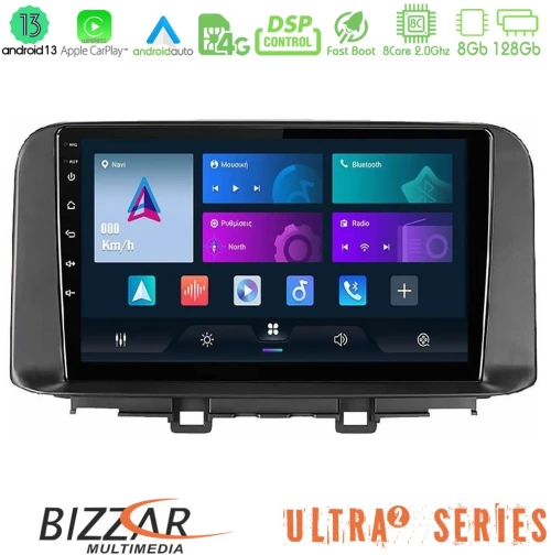 Bizzar Ultra Series Hyundai Kona 2018-2023 8core Android13 8+128gb Navigation Multimedia Tablet 9 u-ul2-Hy0342