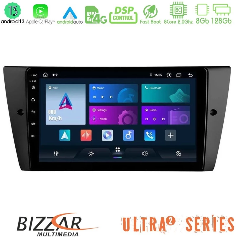 Bizzar Ultra Series bmw 3 Series 2006-2011 8core Android13 8+128gb Navigation Multimedia Tablet 9 u-ul2-Bm0751
