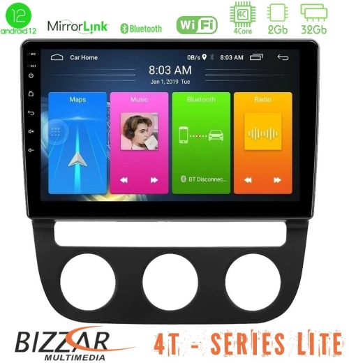 Bizzar 4t Series vw Jetta 4core Android12 2+32gb Navigation Multimedia Tablet 10 u-lvb-Vw0394