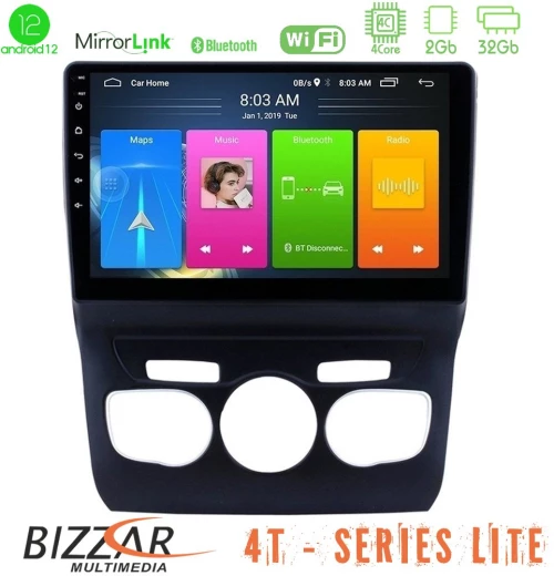 Bizzar 4t Series Citroen c4l 4core Android12 2+32gb Navigation Multimedia Tablet 10 u-lvb-Ct0131
