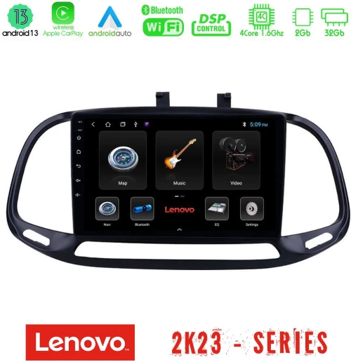 Lenovo car pad Fiat Doblo 2015-2022 4core Android 13 2+32gb Navigation Multimedia Tablet 9 u-len-Ft0909