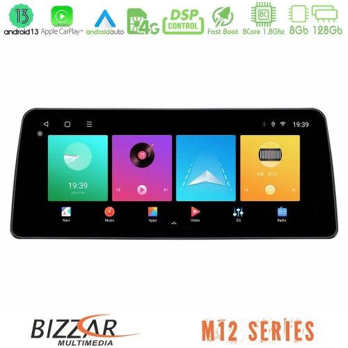 Bizzar car pad m12 Series Ford Ecosport 2014-2017 8core Android 12 8+128gb Navigation Multimedia Tablet 12.3 u-m12-Fd0599