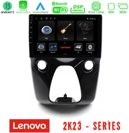 Lenovo car pad Toyota Aygo | Citroen c1 | Peugeot 108 4core Android 13 2+32gb Navigation Multimedia 10 u-len-Ty0900