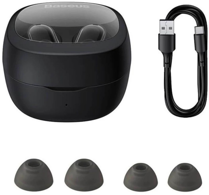 Baseus Bowie Wm02 Tws In-ear Bluetooth Handsfree Ακουστικά Black (NGTW370201) (BASNGTW370201)
