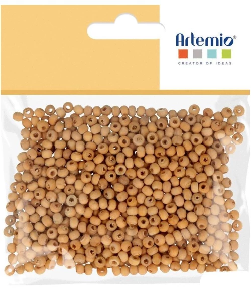 Χάντρες πέρλες  ξύλινες 4mm 20gr