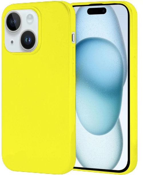 Θήκη σιλικόνης TPU Ultra Slim 0.3mm soft mat για iPhone 15 Plus - Κίτρινο