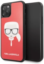 Karl Lagerfeld "Glitter Head" Back Cover Σκληρή Θήκη για iPhone 11 Pro Max - Κόκκινο