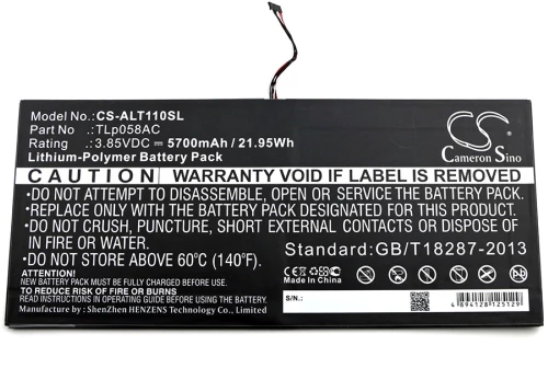 Μπαταρία για tablet Alcatel One Touch Plus 10" / OT-8085 / type TLp058AC 3,85V 5700mAh Li-Polymer (NT9OT8085)