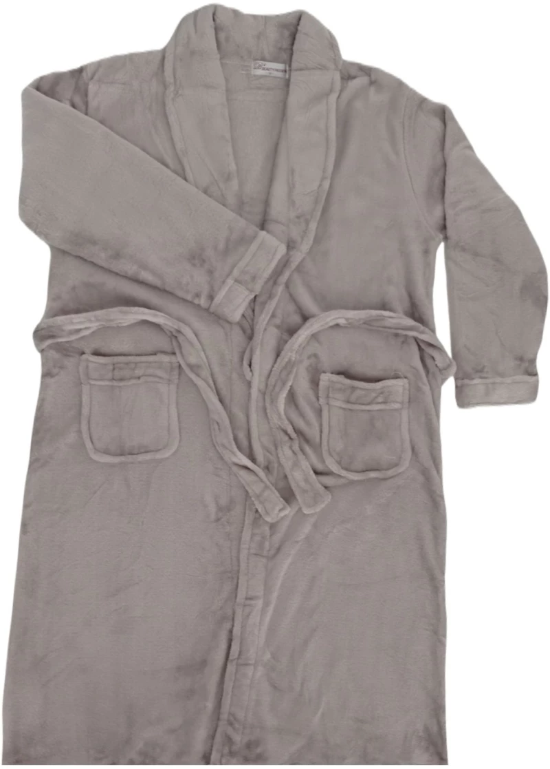 Απαλές Fleece Γυναικείες Ρόμπες Γκρι 8031