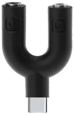 POWERTECH αντάπτορας USB-C σε 2x 3.5mm CAB-J052, μαύρος