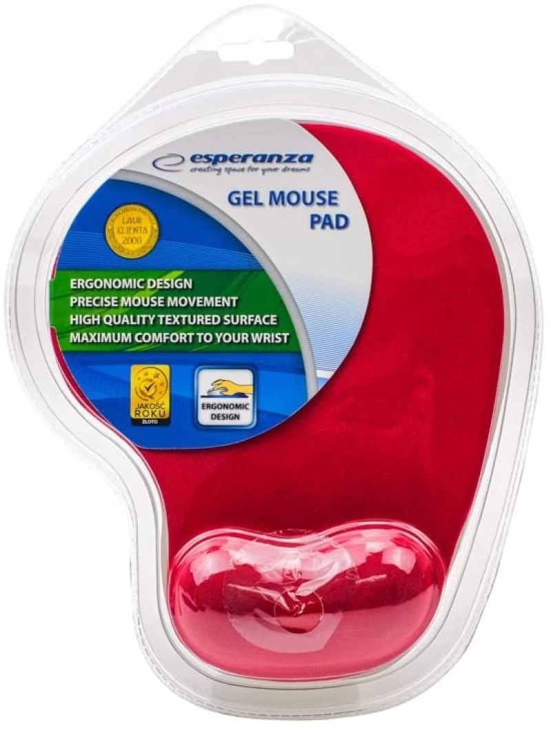 Εργονομικό Mousepad Gel Esperanza Κόκκινο