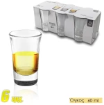 Σετ 6 Ποτήρια Σφηνάκι 60Ml