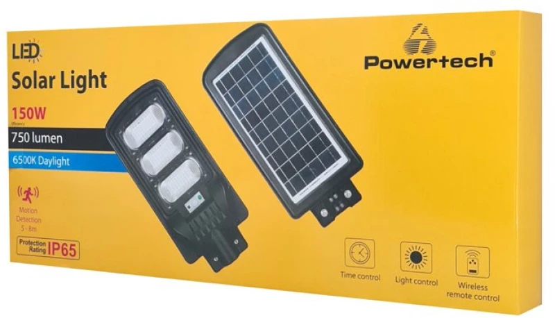 Powertech Led Ηλιακός Προβολέας Hll-0127 Χειριστήριο, Pir 150W, 10000Mah
