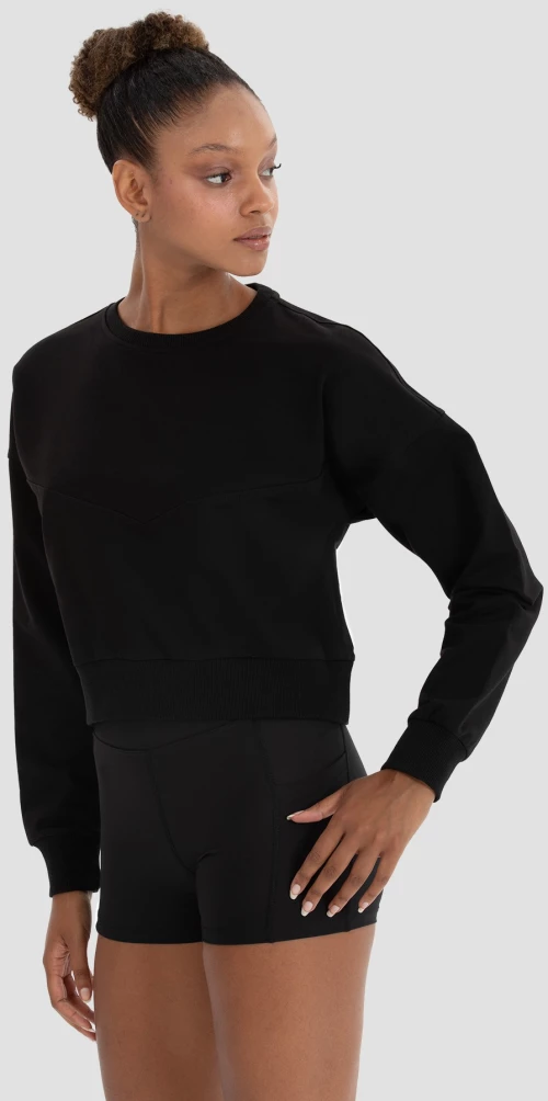 Γυναικείο Αθλητικό Oversized Sweatshirt Μαύρο