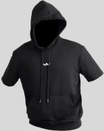 Hooded T-shirt - Μαύρο , M