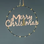 HANGING MERRY CHRISTMAS TREE 20 MINI LED ΘΕΡΜΟ ΛΑΜΠ ΜΠΑΤ 2*CR2032 (ΣΥΜΠΕΡ) IP20 ΔΙΑΜ:26cm 30cm ΚΑΛ ACA X062019260