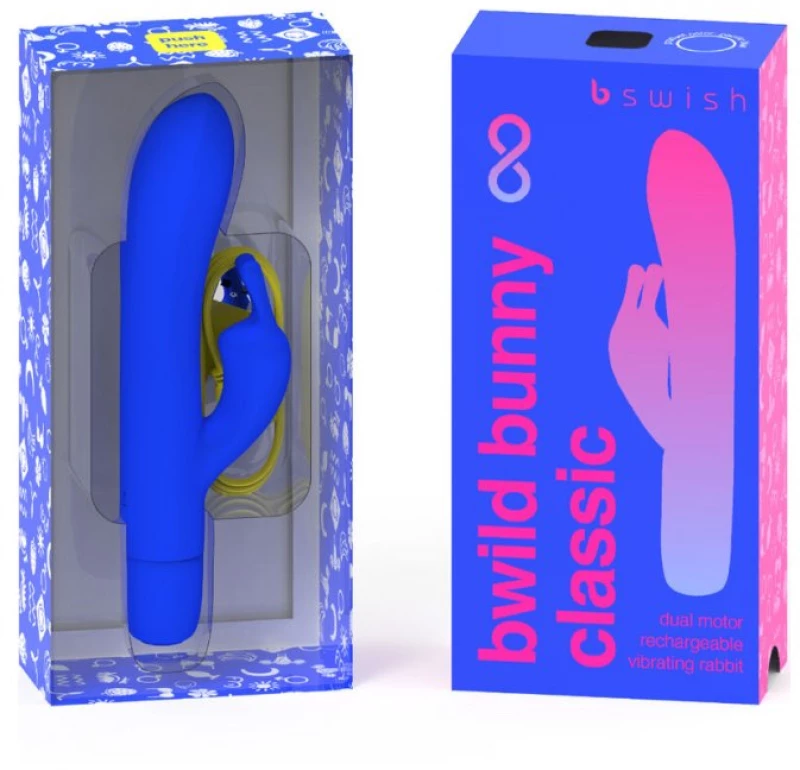 B SWISH - BWILD BUNNY INFINITE CLASSIC SILICONE RECHARGEABLE VIBRATOR PACIFIC BLUE