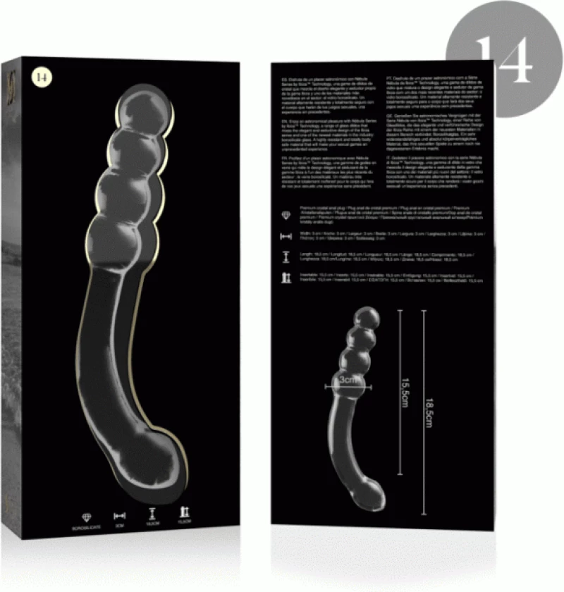 NEBULA SERIES BY IBIZA - MODEL 14 DILDO BOROSILICATE GLASS 18.5 X 3 CM CLEAR