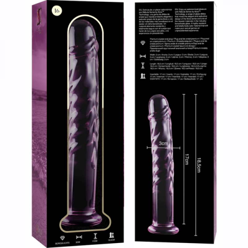 NEBULA SERIES BY IBIZA - MODEL 16 DILDO BOROSILICATE GLASS 18.5 X 3 CM PINK