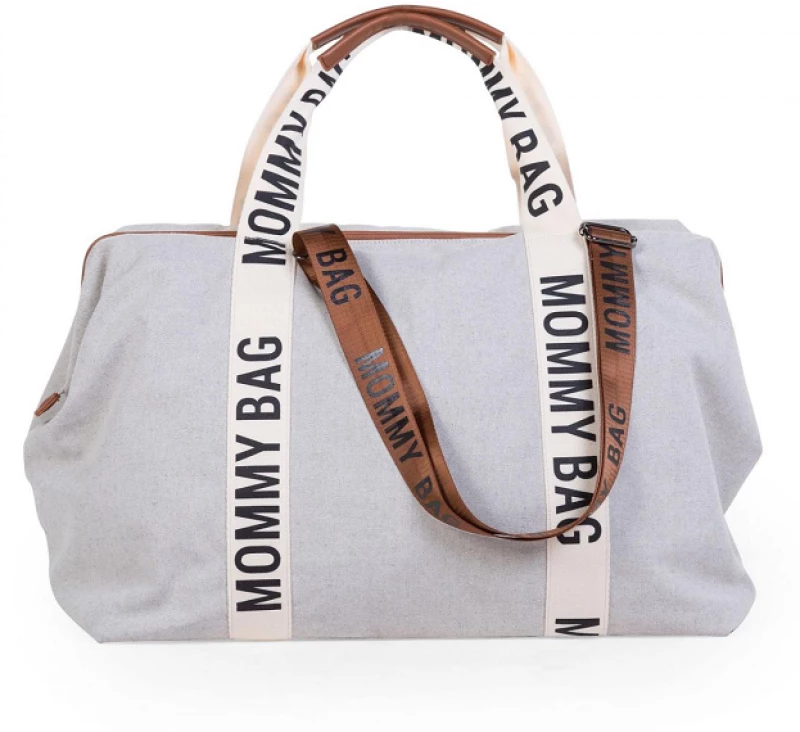 Childhome Τσάντα Αλλαγής Mommy Bag Bag Sinature Canvas Off White