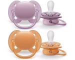 Philips Avent Πιπίλα Ultra Soft 6-18 μηνών+ Μωβ/Πορτοκαλί (2 τεμάχια)
