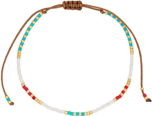Βραχιόλι λεπτό μακραμέ Boho της Excite Fashion Jewellery, με πολύχρωμες και χρυσές χάντρες. B-110492-4