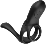 Vibrating Triple Cock Ring Black