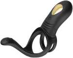 Vibrating Triple Cock Ring Black