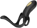Vibrating Triple Cock Ring Black