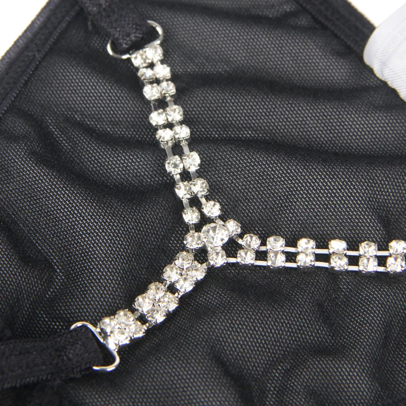 Black G-String With Diamond Back
