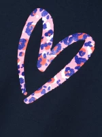 Μπλούζα φούτερ crop "Heart" μπλε (Μπλε)