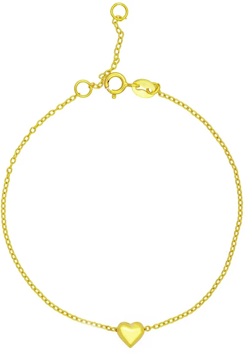 Βραχιόλι επιχρυσωμένο ασήμι 925, καρδιά, από την Excite Fashion Jewellery. B-23-G