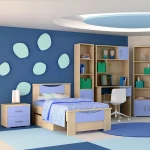 Κρεβάτι Παιδικό Νο. 16 Smile 110x190 Oak-Blue Ημίδιπλο Μελαμίνη