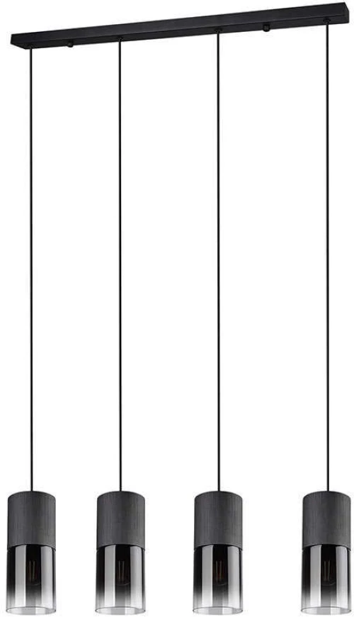 Φωτιστικό Οροφής - Ράγα Robin 310600432 Smoke-Black Trio Lighting Μέταλλο,Γυαλί