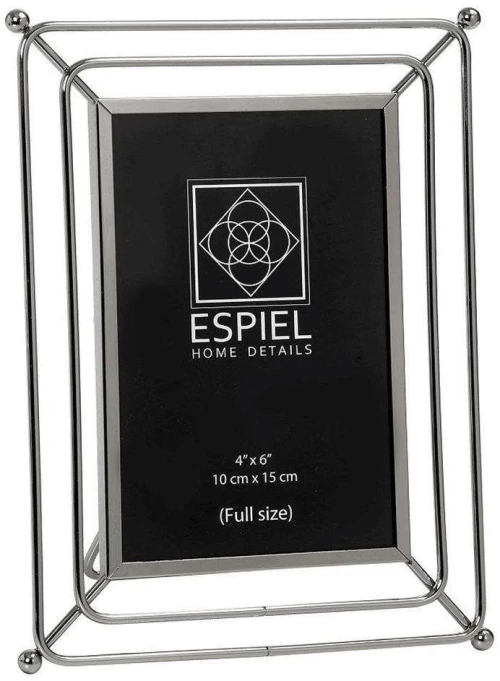Κορνίζα Επιτραπέζια Μεταλλική FAM409 15x20cm Silver Espiel Μέταλλο