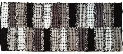 Χαλάκι Κουζίνας Seema 004 55X140cm Black-White Sdim 55X140 100% Βαμβάκι