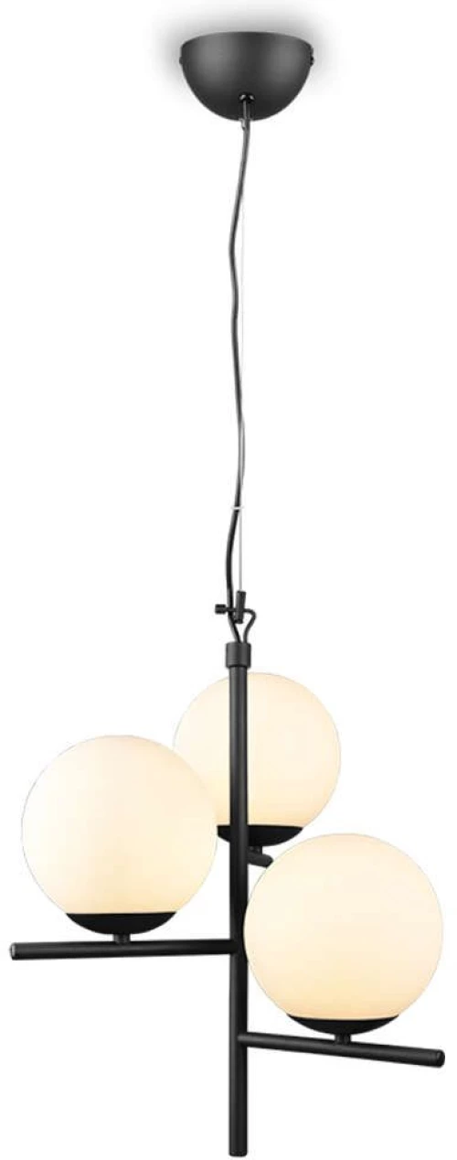 Φωτιστικό Οροφής Pure 302000332 3xE14 28W Φ40cm 150cm Black-White Trio Lighting Μέταλλο,Γυαλί